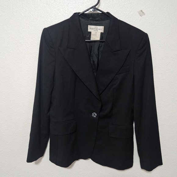 YvesSaintLaurent Black Women's Blazer wool per tags size 36 - Picture 1 of 15
